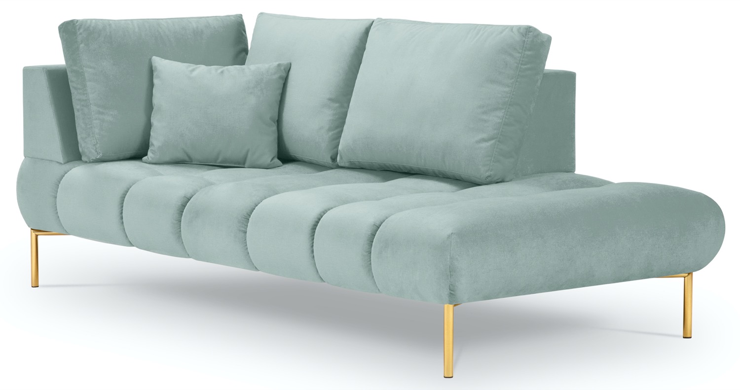 Szezlong zielony nogi złote 102x216 cm – obraz-1