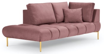 Szezlong różowy nogi złote 102x216 cm – obraz-1