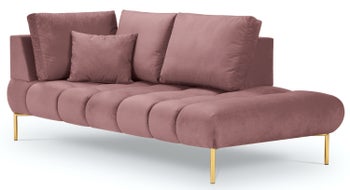 Szezlong różowy nogi złote 102x216 cm – obraz-1