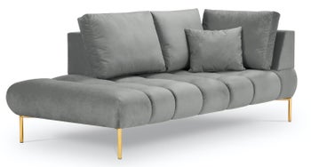 Szezlong szary nogi złote 102x216 cm – obraz-1