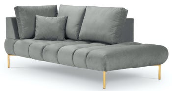 Szezlong szary nogi złote 102x216 cm – obraz-1