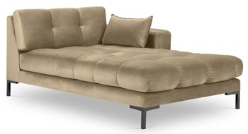 Szezlong beżowy nogi czarne 102x185 cm – obraz-1