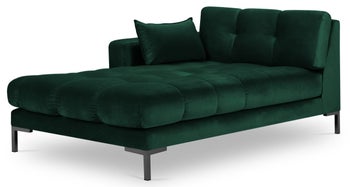 Szezlong zielony nogi czarne 102x185 cm – obraz-1