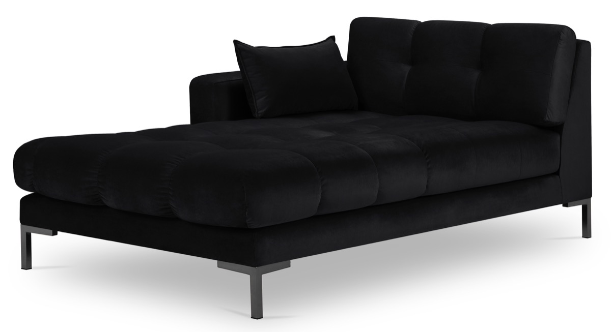 Szezlong czarny nogi czarne 102x185 cm – obraz-1