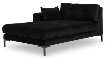 Szezlong czarny nogi czarne 102x185 cm – obraz-1