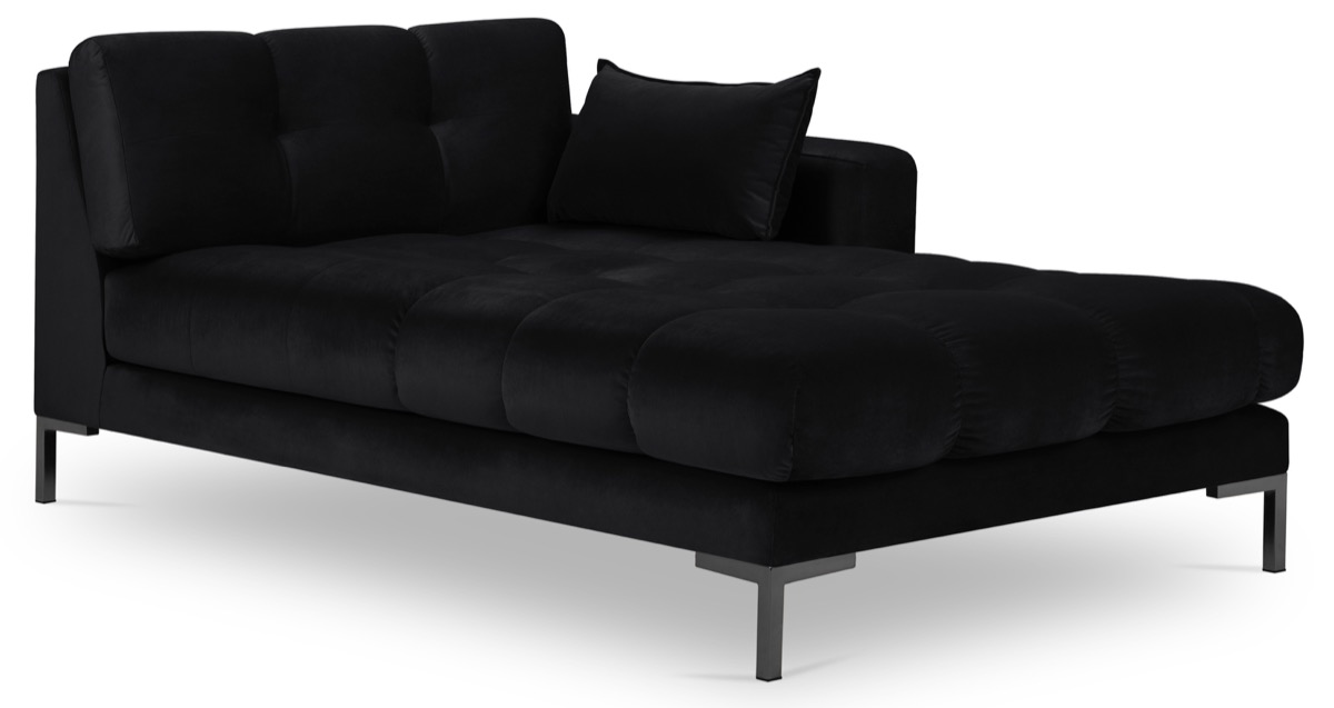 Szezlong czarny nogi czarne 102x185 cm – obraz-1