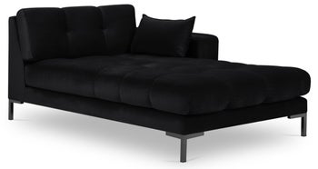Szezlong czarny nogi czarne 102x185 cm – obraz-1