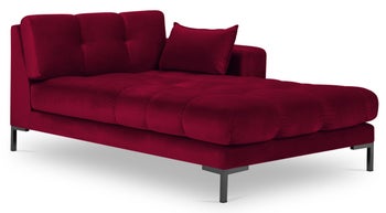 Szezlong czerwony nogi czarne 102x185 cm – obraz-1