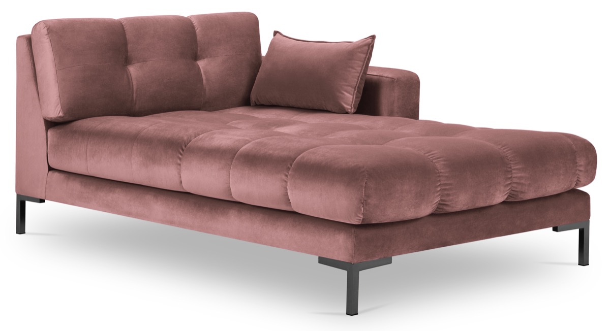 Szezlong różowy nogi czarne 102x185 cm – obraz-1