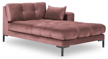 Szezlong różowy nogi czarne 102x185 cm – obraz-1