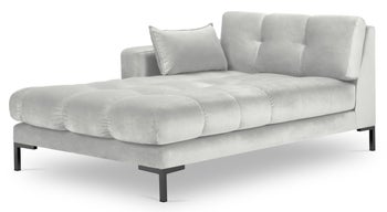 Szezlong srebrny nogi czarne 102x185 cm – obraz-1