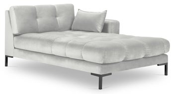 Szezlong srebrny nogi czarne 102x185 cm – obraz-1