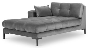 Szezlong szary nogi czarne 102x185 cm – obraz-1