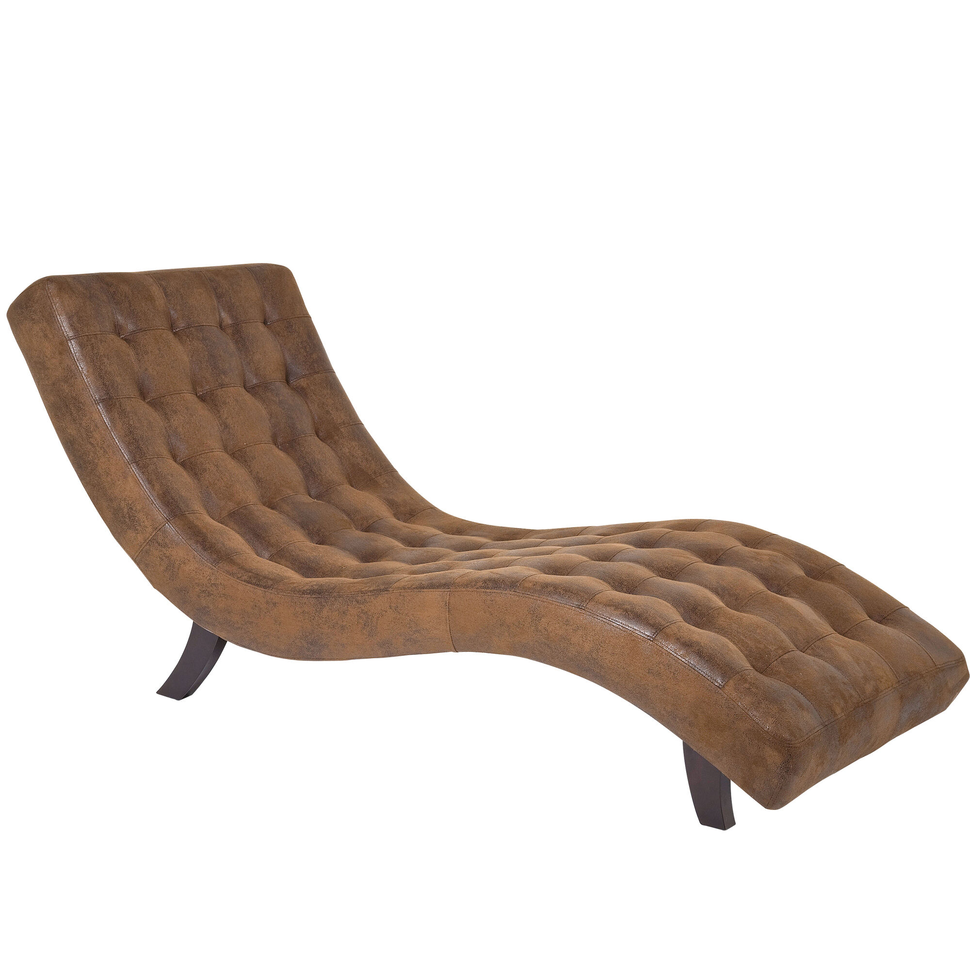 Szezlong brązowy pikowany 197x78 cm – obraz-1