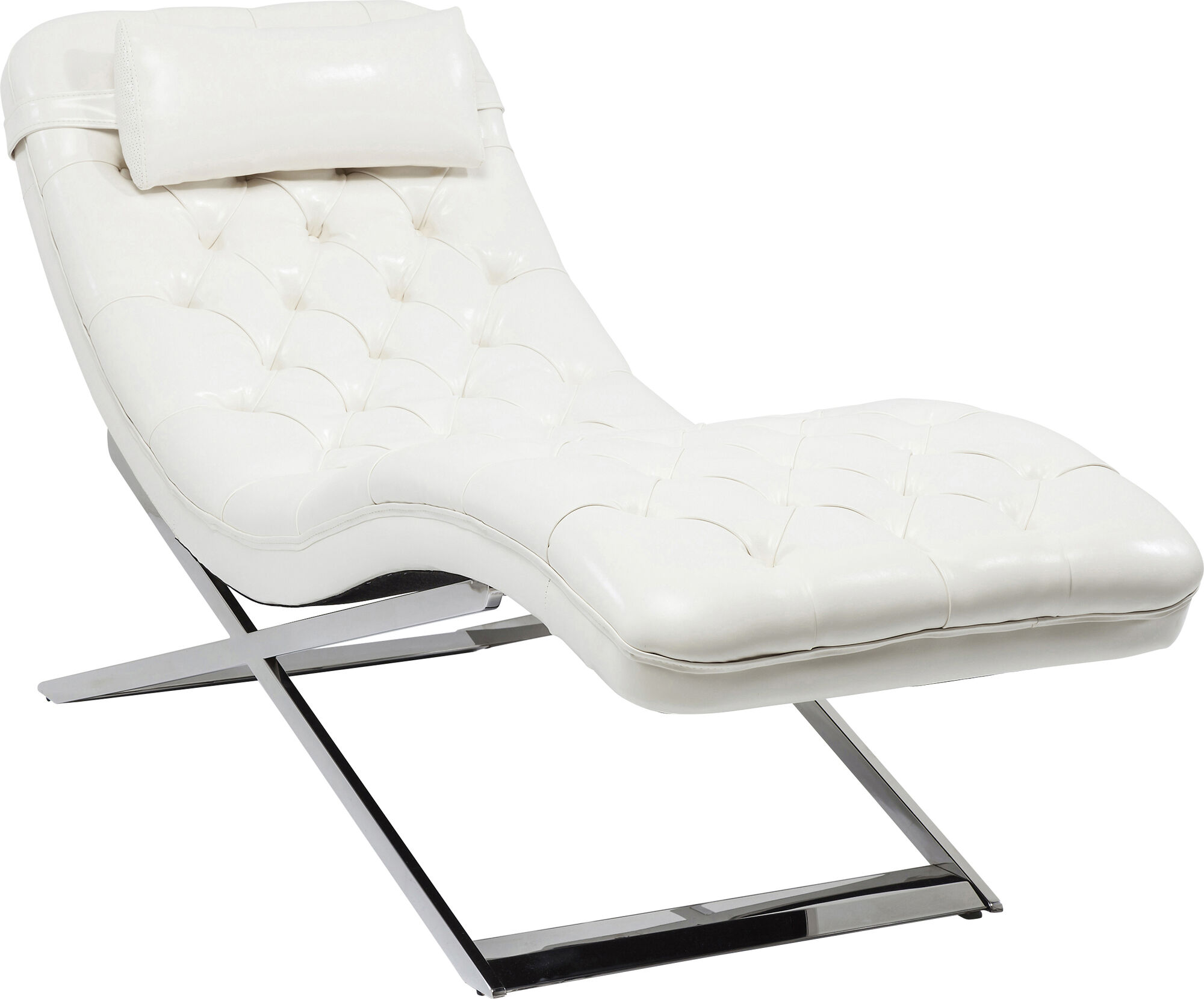 Szezlong Talk About 165x59 cm biały ekoskóra – obraz-1