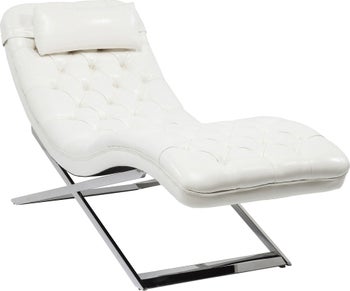 Szezlong Talk About 165x59 cm biały ekoskóra – obraz-1