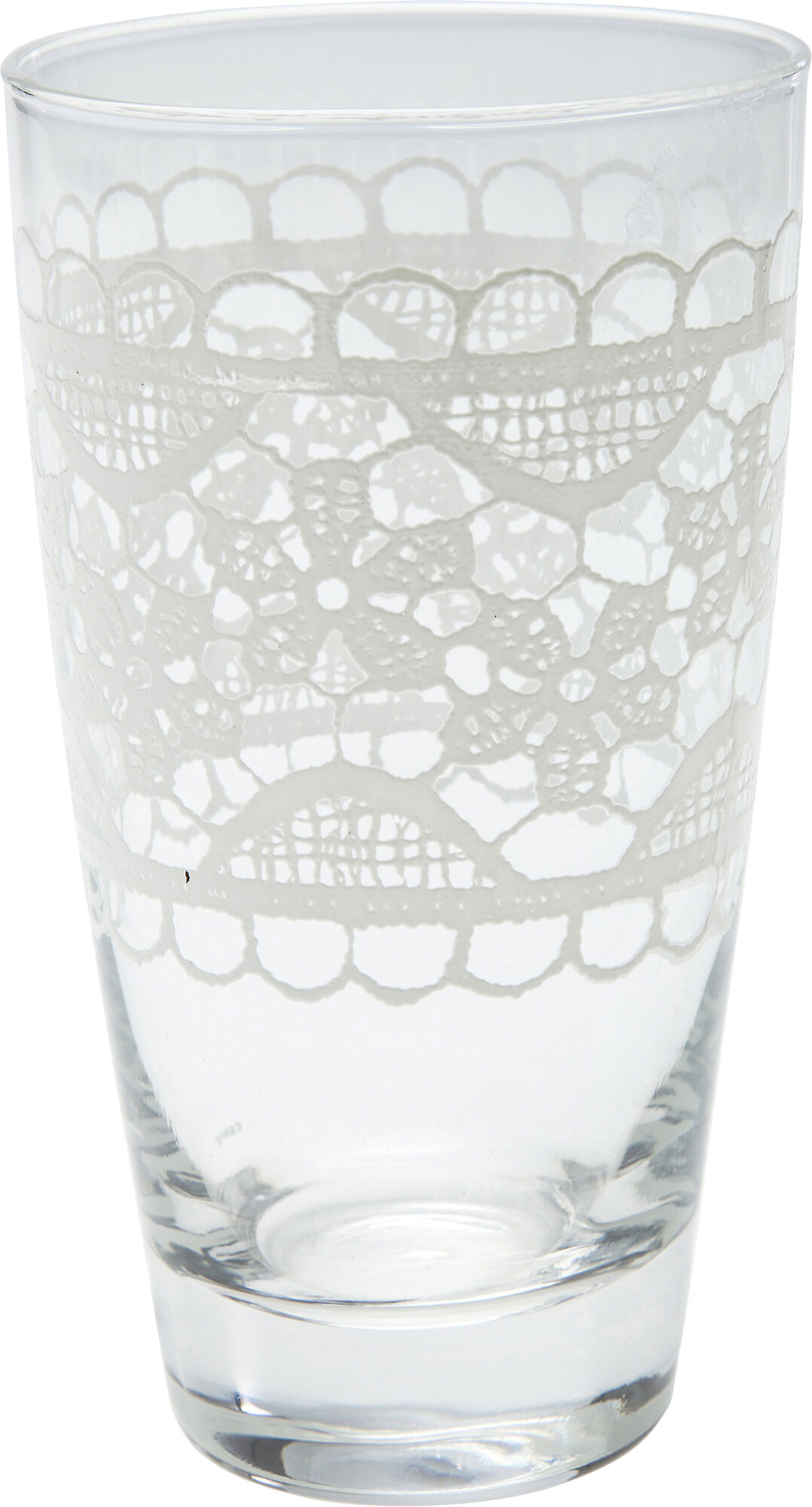 Szklanka do drinków Lace 400 ml transparentno-biała – obraz-1