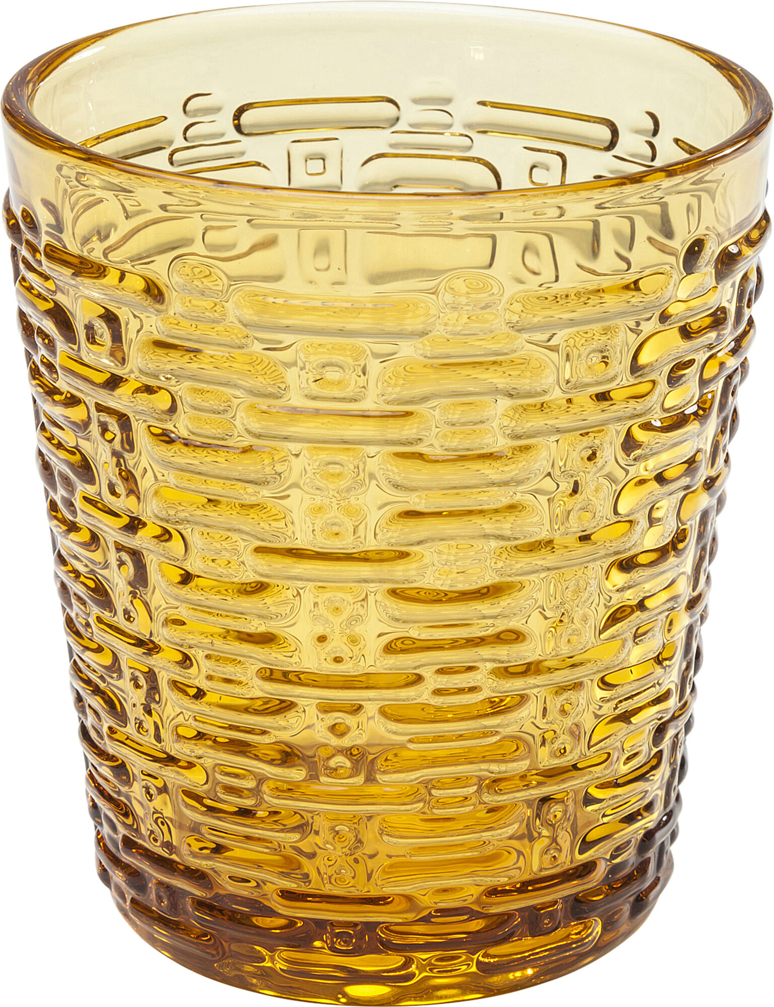 Szklanka do whisky Meander Ø8x10 cm bursztynowa – obraz-1