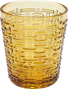 Szklanka do whisky Meander Ø8x10 cm bursztynowa – obraz-1