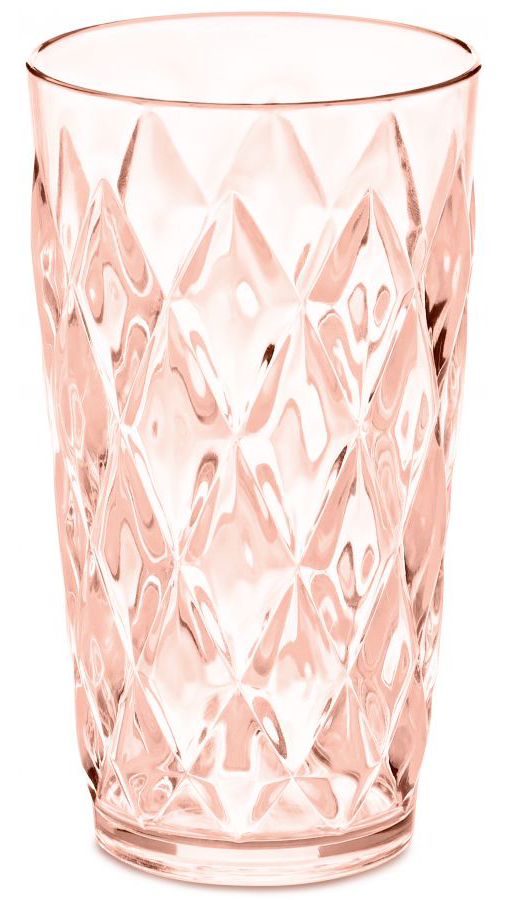 Szklanka wysoka Crystal L 450 ml różowa transparentna – obraz-1