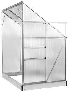 Szklarnia przyścienna poliwęglanowa przeźroczysta -rama aluminium 130x205 cm – obraz-1