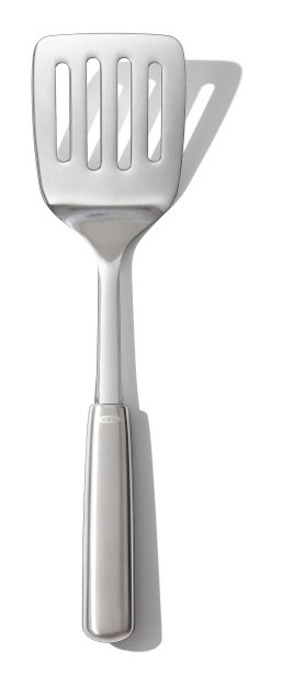 Szpatułka kuchenna stalowa z antypoślizgową rączką – grafika-1.