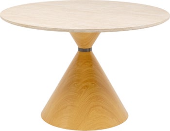 Mesa Cono Travertino Roble Ø120cm – Imagen-1.