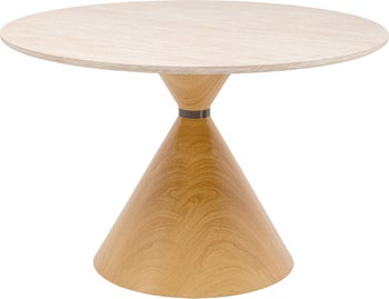 Mesa Cono Travertino Roble Ø120cm – Imagen-1.