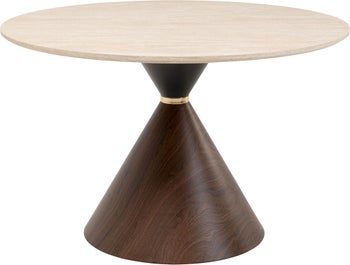 Mesa Cono Travertino Nogal Ø120cm – Imagen-1.