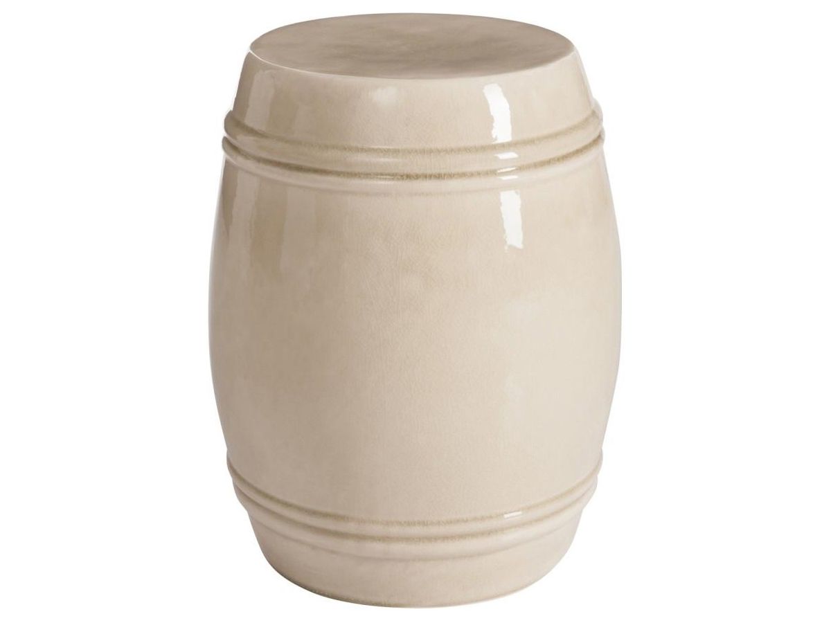 Taboret ceramiczny 34x43,5cm beżowy – obraz-1