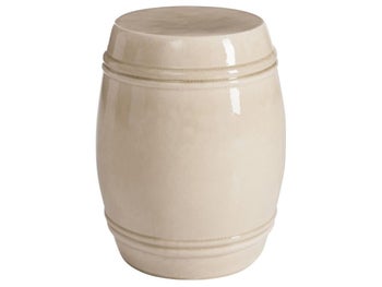 Taboret ceramiczny 34x43,5cm beżowy – obraz-1