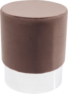 Sittpuff Cherry - Brun Sammet/Silver, Ø35cm – bild-1.