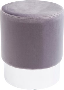 Sittpuff Cherry - Grå Sammet/Silver, Ø35cm – bild-1.