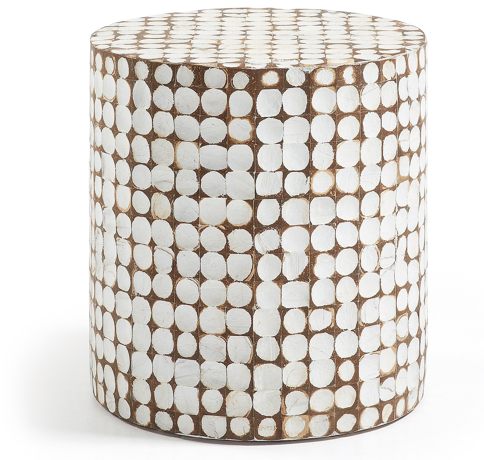 Stolik pomocniczy drewniany biały Øx42 cm – obraz-1