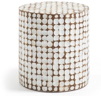 Stolik pomocniczy drewniany biały Øx42 cm – obraz-1