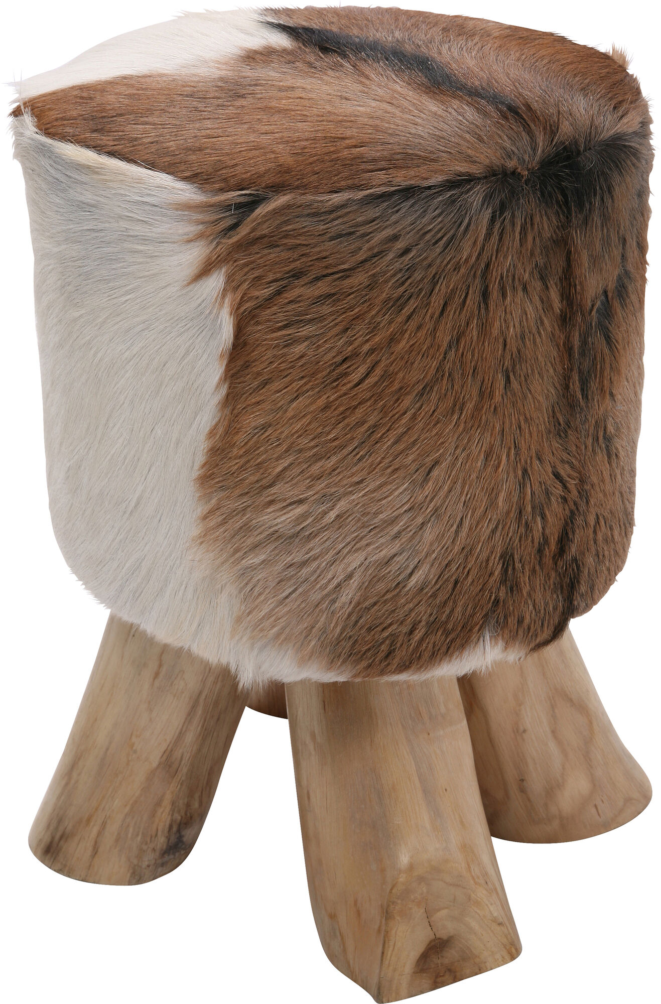 Taboret Flint Stone Ø35 cm kolorowy skóra naturalna – grafika-1.