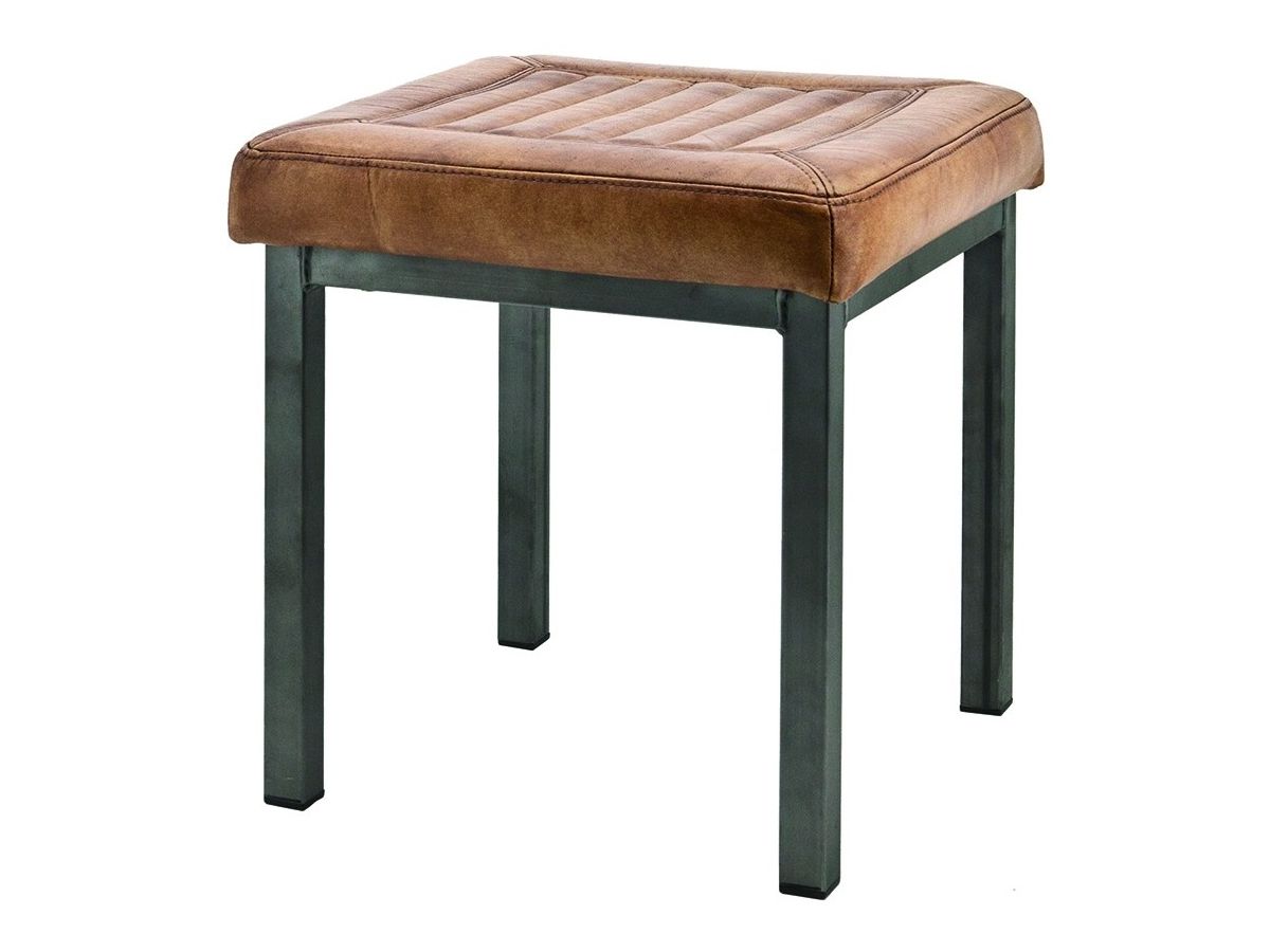 Taboret Jens 40x40 cm koniakowy – obraz-1