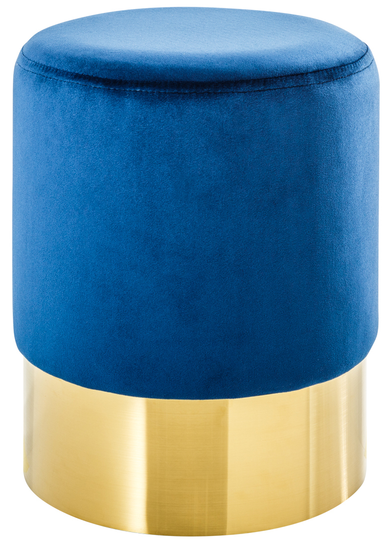 Taboret Modern Barock Ø35x41 cm niebiesko-złoty – obraz-1