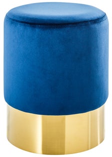 Taboret Modern Barock Ø35x41 cm niebiesko-złoty – obraz-1