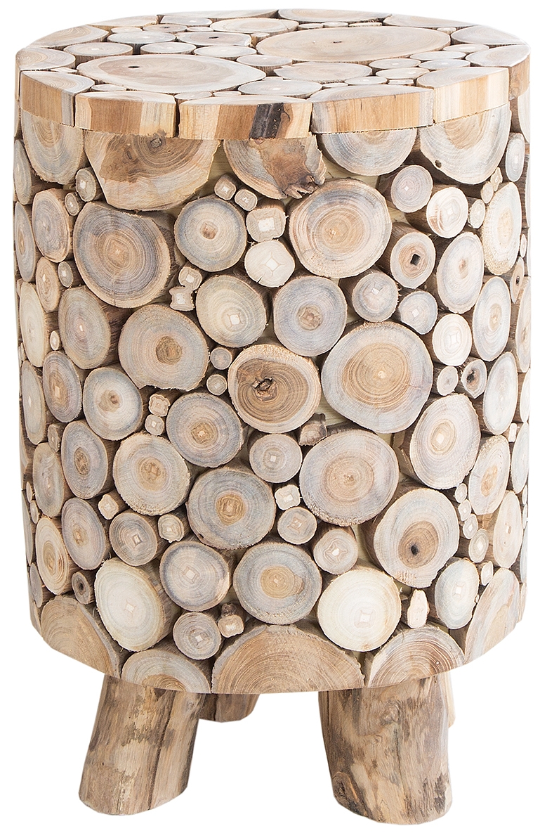Taboret Decarlo Ø31x45 cm naturalny – obraz-1
