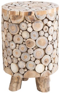 Taboret Decarlo Ø31x45 cm naturalny – obraz-1