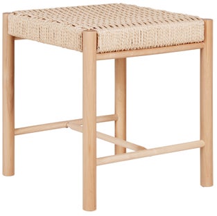 Taboret naturalny siedzisko z plecionki nogi drewno topolowe 42x47 cm – grafika-1.
