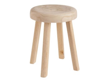 Taboret ogrodowy drewniany 33x44cm naturalny – obraz-1