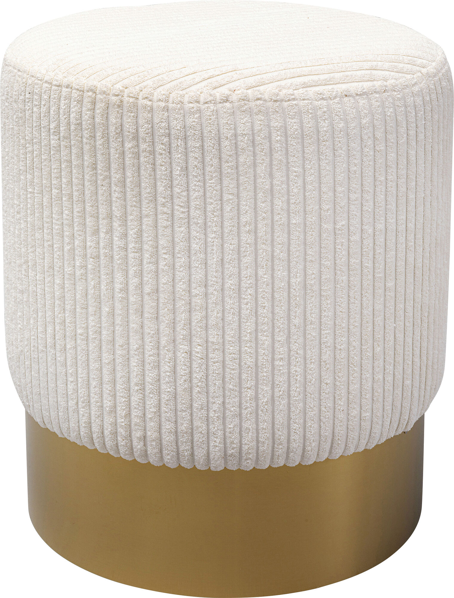 Taburete Cherry Beige Cord Latón Ø35cm – Imagen-1.