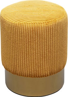 Taburete Cherry Amarillo Cord Latón Ø35cm – Imagen-1.