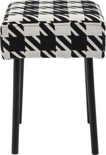 Taboret Pepita 32x45 cm czarno-biały – obraz-1