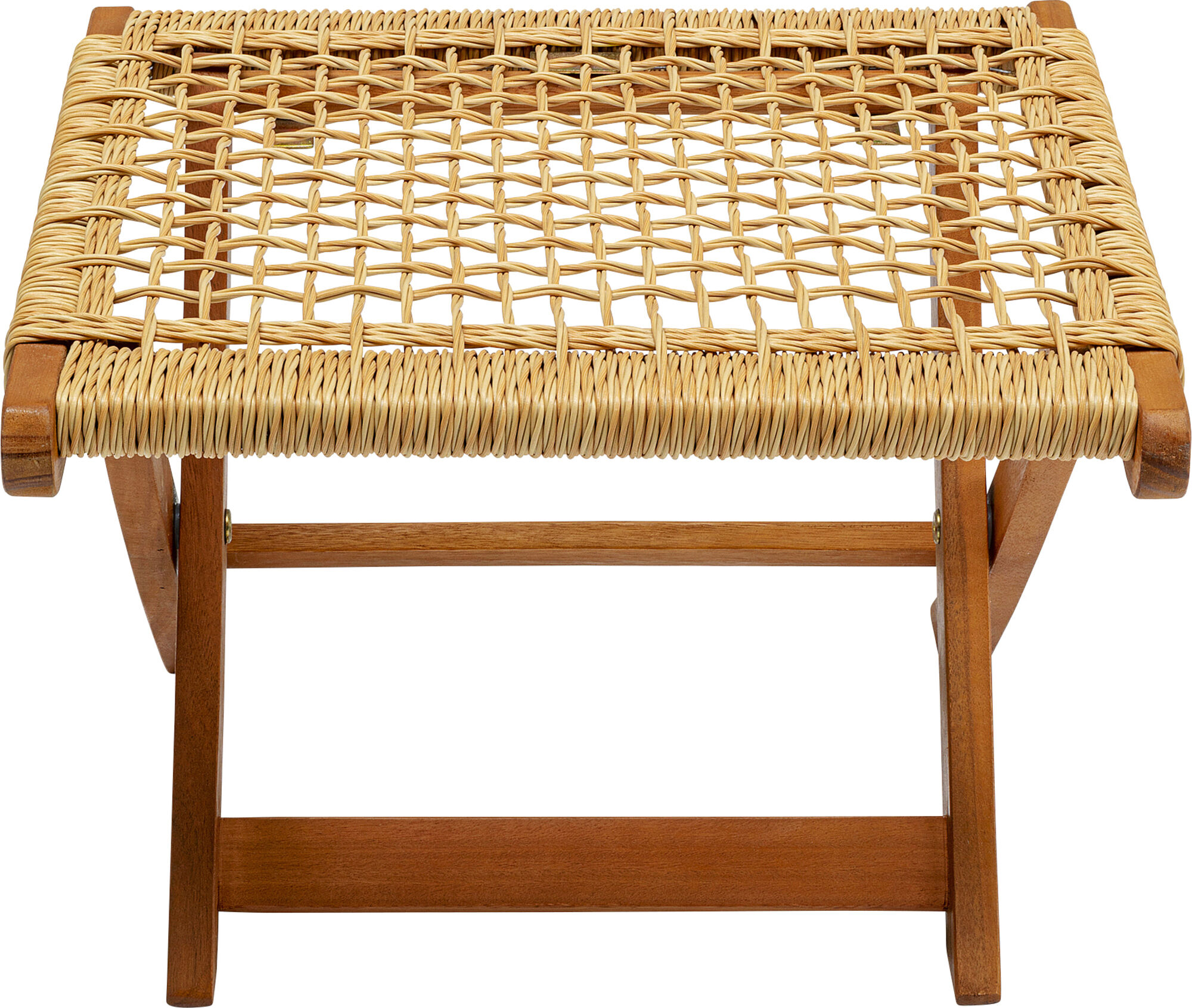 Taboret ogrodowy składany drewniany brązowy 34 cm – obraz-1