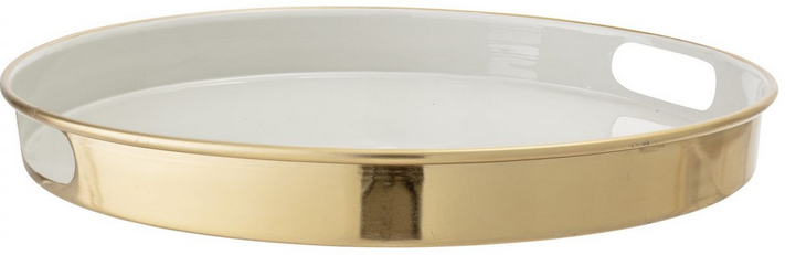 Taca Boston Ø38x5 cm szaro-złota – obraz-1