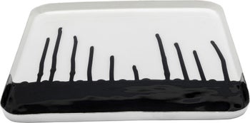 Taca czarno-biała stal emaliowana 33x33 cm – grafika-1.