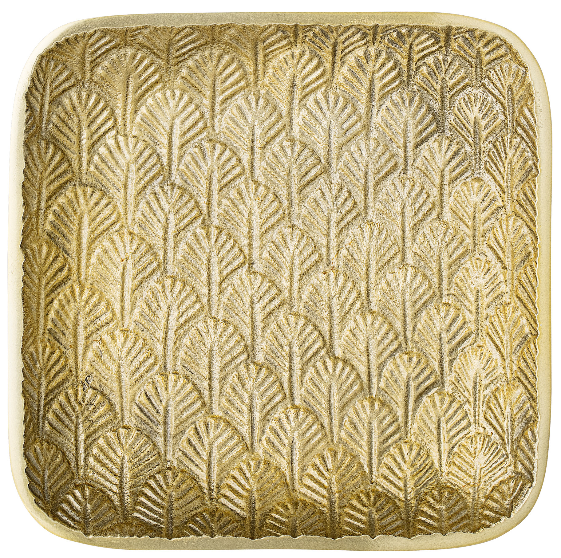 Taca dekoracyjna Gold Leaf 18x18 cm złota  – obraz-1